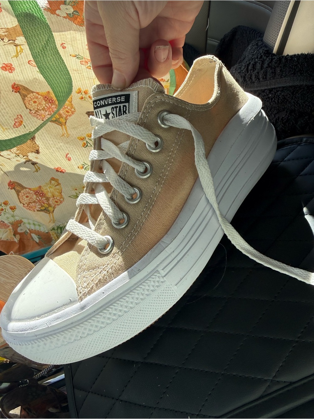 Converse Beige Platform Low Top Sneaker